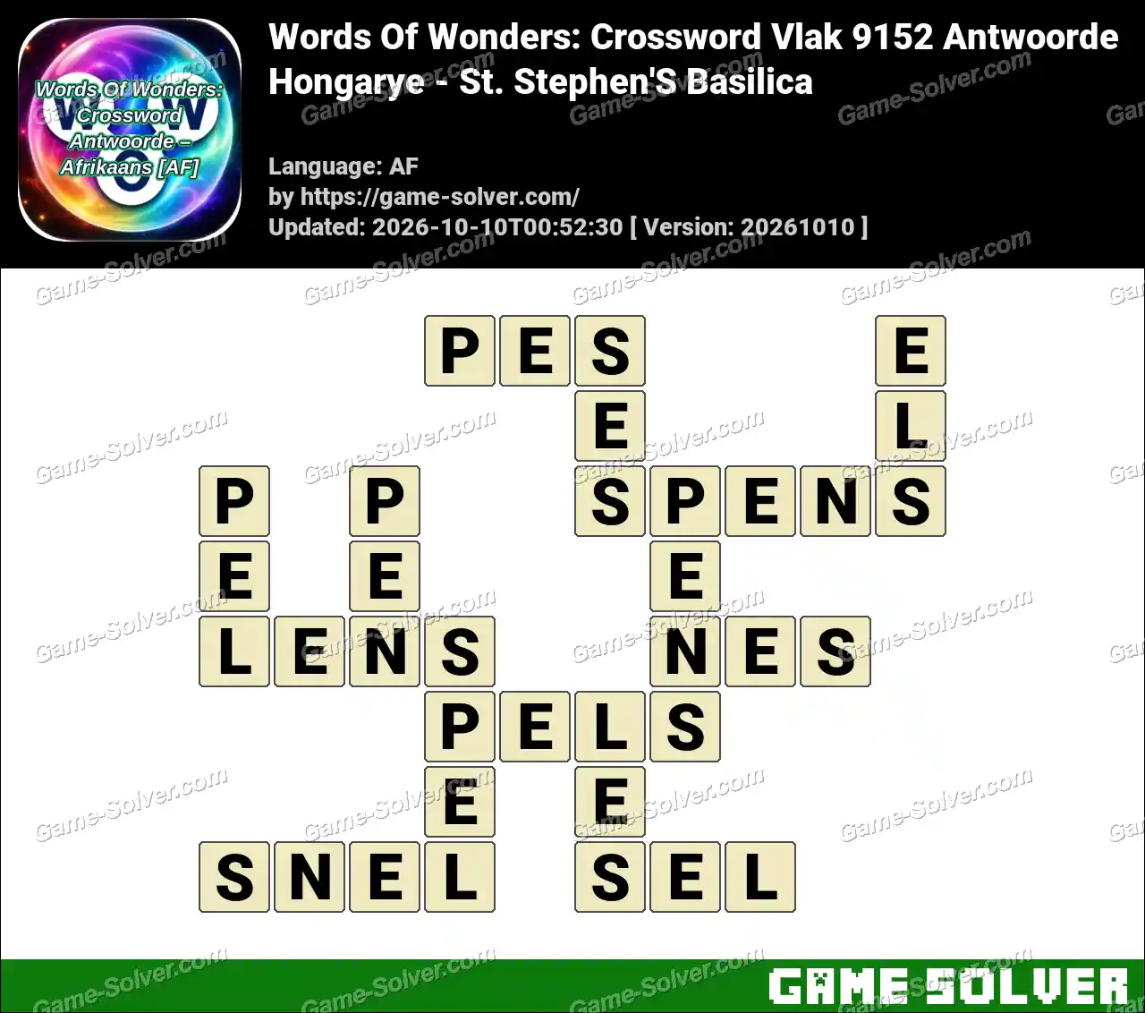 Words Of Wonders: Crossword Vlak 9152 Antwoorde – Hongarye – St. Stephen’S Basilica